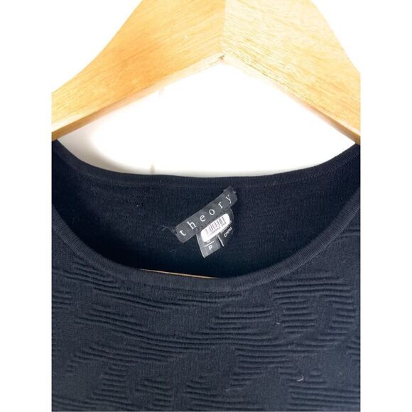 Theory Nikayla Mega Black‎ Tank Fit and Flare Texture Dress Size Small $235 - Picture 5 of 12